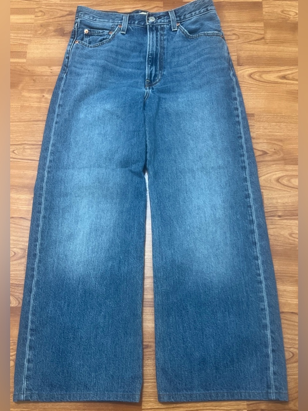 Levi’s Ribcage Wide Leg Jeans Women’s 27 High Rise Cropped Blue Denim - Picture 11 of 12